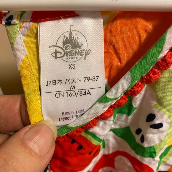 Disney Store XS Dress Mickey Mouse Fruit Summer Dress Short Length Slip Lined - Picture 4 of 10